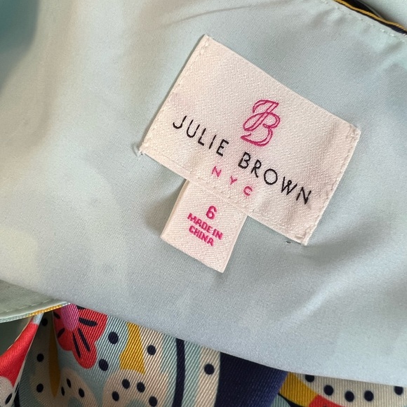 Julie Brown Paisley Shift Dress 6 Navy - Picture 6 of 7